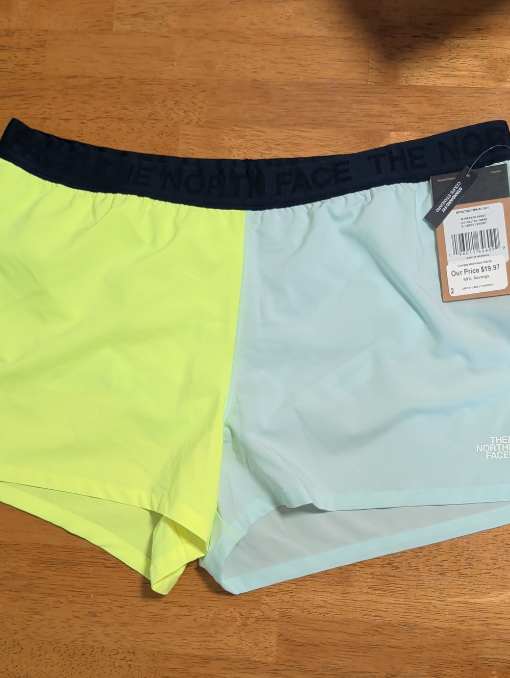 The North Face Women’s Neon Lime & Light Blue Athletic Shorts